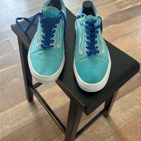 Blue and white Vans trainers #Vans size 10 good condition ready to wear - Picture 1 of 8